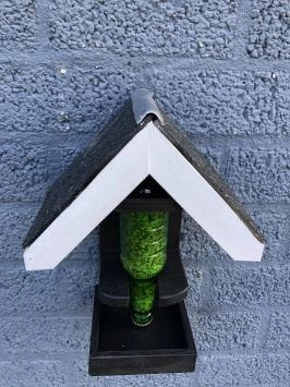 Mangeoire à oiseaux en bois avec silo d'alimentation