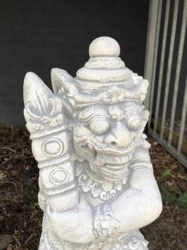 Lot de 2 gardes de temple - pierre - 65 cm - Guerriers balinais