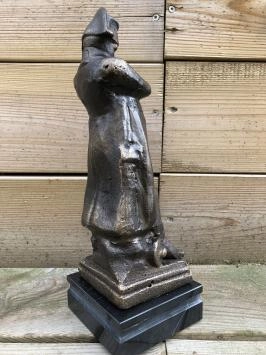Sculpture Napoléon, aspect bronze-métal sur socle en marbre