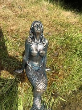 Meerjungfrau - Gusseisenstatue - 43 cm - Bronze/Messing