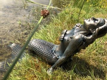 Meerjungfrau - Gusseisenstatue - 43 cm - Bronze/Messing
