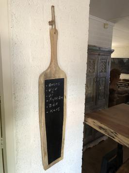 Houten wandplank, broodplank met opschrift mogelijkheid, attentiebord, boodschappenbord, hout met handvat en hangkoord.