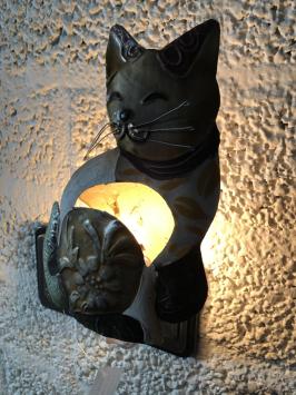 Nachtlicht mit Bild einer Katze, Metall, einfach schön!