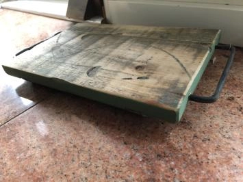 Sous-verre, plateau à découper avec poignée en métal, plateau rustique