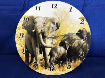 Uhr mit Elefantenbildern, schön