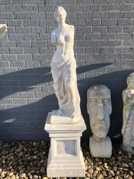 Vénus de Milo - sur socle - pierre - 160 cm - blanc classique