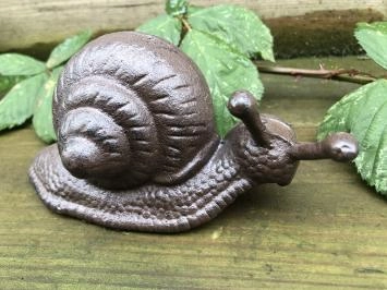 Escargot - statue en fonte - 17 x 8 cm - marron/noir