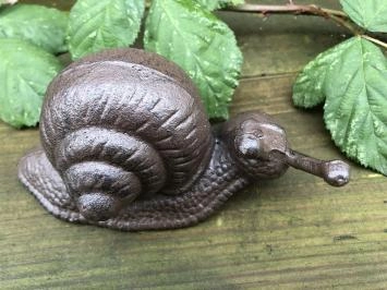 Escargot - statue en fonte - 17 x 8 cm - marron/noir