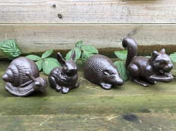 Escargot - statue en fonte - 17 x 8 cm - marron/noir