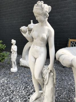Vénus à la pomme - statue en pierre - 114 cm - blanc classique