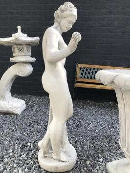 Vénus à la pomme - statue en pierre - 114 cm - blanc classique