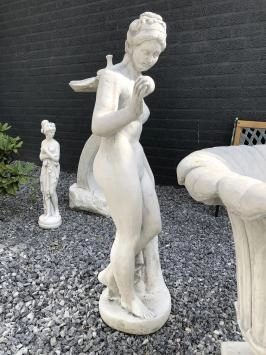 Vénus à la pomme - statue en pierre - 114 cm - blanc classique