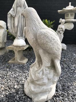 Ein wunderschöner, sitzender Adler, voll mit Stein.