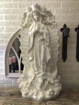 Maria - plaque arrière avec anges - 115 cm - blanc crème