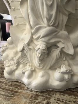 Maria - plaque arrière avec anges - 115 cm - blanc crème