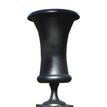 Vaas – 95 cm – zwart aluminium – vintage – robuust