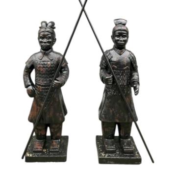 Set Japanse krijgers - tuinbeelden - steen - camouflage zwart