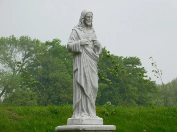 Statue du Sacré-Cœur de Jésus – pierre – de jardin 80 cm