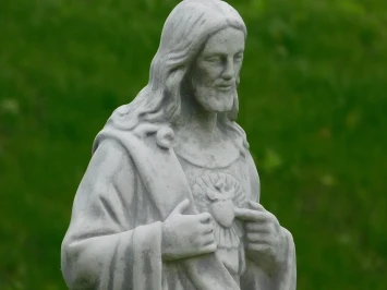 Statue du Sacré-Cœur de Jésus – pierre – de jardin 80 cm