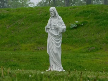 Statue du Sacré-Cœur de Jésus – pierre – de jardin 80 cm