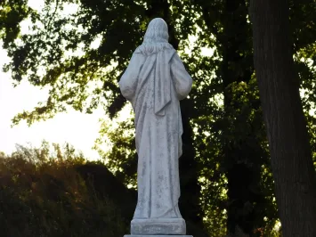 Jezus Heilig Hart op sokkel – stenen beeld – 127 cm