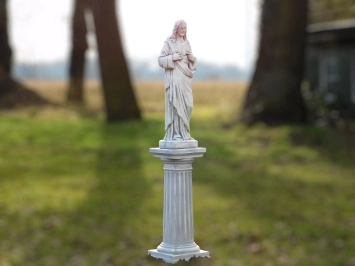 Jesus - Herz Jesu - auf Sockel - Stein - 150 cm - klassisch