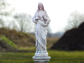 Jesus - Herz Jesu - auf Sockel - Stein - 150 cm - klassisch