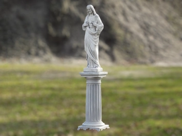 Jésus - Sacré Coeur - sur piédestal - pierre - 150 cm - classique