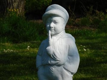 Homme à la pipe - statue en pierre - 72 cm - blanc classique