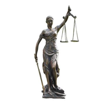 Beeld Vrouwe Justitia - 46 cm - polystone in bronskleur