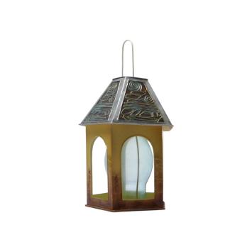 Kaarshouder met hanger - metaal - 27 cm - vijfhoekig