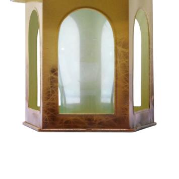 Kaarshouder met hanger - metaal - 27 cm - vijfhoekig