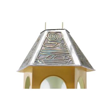 Kaarshouder met hanger - metaal - 27 cm - vijfhoekig
