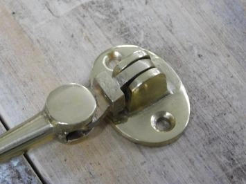 Cabine haak - haak als windhaak sluiting , messing, 10 cm