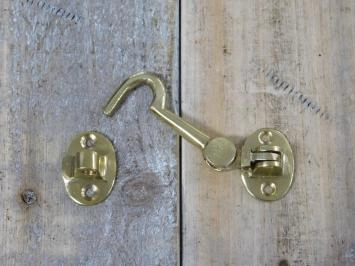 Cabine haak - haak als windhaak sluiting , messing, 10 cm