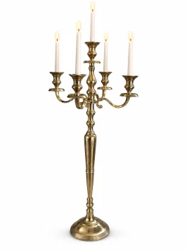 Vloerkandelaar XL raw gold – meerarmig aluminium – 120 cm