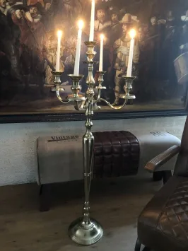 Vloerkandelaar XL raw gold – meerarmig aluminium – 120 cm