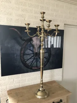 Bodenleuchter Raw Gold – mehrarmig aus Aluminium – 120 cm