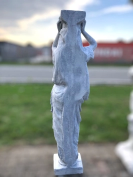 Kariatide - stenen beeld - 155 cm - klassiek wit - in detail