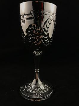 Nostalgisch wijnglas / decoratieve kelk, verzilverd