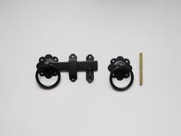Poortslot met ringsluiting rond - 150mm - zwart