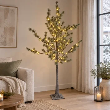 Grüner LED-Baum – 180 cm – 120 warmweiße Lichter – Timer
