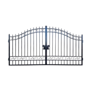 Zwart smeedijzeren poort – 547 cm breed – strak ontwerp