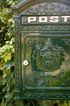 Londoner Briefkasten, grüner Aluminium-Druckguss