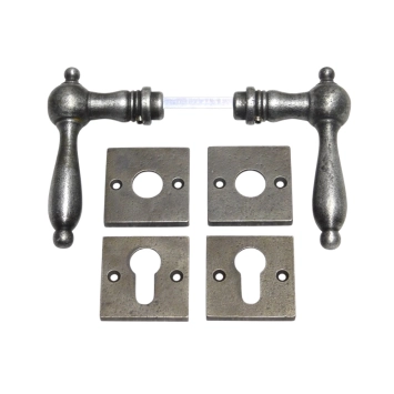 Deurset 'Cambridge' – gietijzer verzinkt – PC deurbeslag