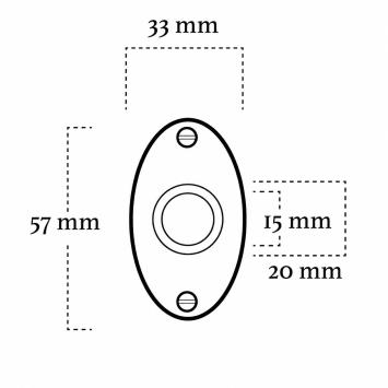 Ovale Griffrosette – mattes Nickel – 56 x 33 mm – modern