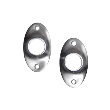 Set van 2 ovale klinkrozetten – mat nikkel – 57 x 33 mm