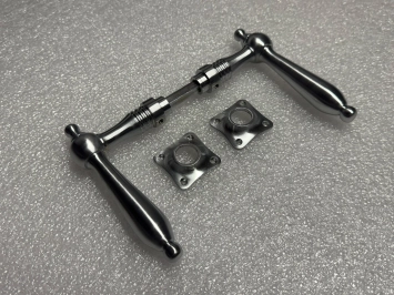 Türbeschlagset Nickel – mattes Chrom – 2 Türgriffe und Rosetten