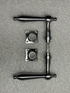 Ensemble de poignées de porte nickel - chrome mat - 2 poignées et rosaces