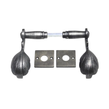 Set Deurklinken 'Vienna' met Klinkrozetten - Klassiek -Gietijzer Verzinkt